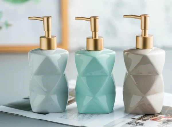 Vikos Faceted Ceramic Liquid Soap Dispenser