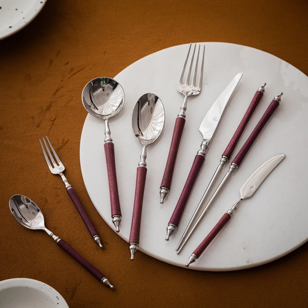 Avignon Mirror-Polished Wood Cutlery Set