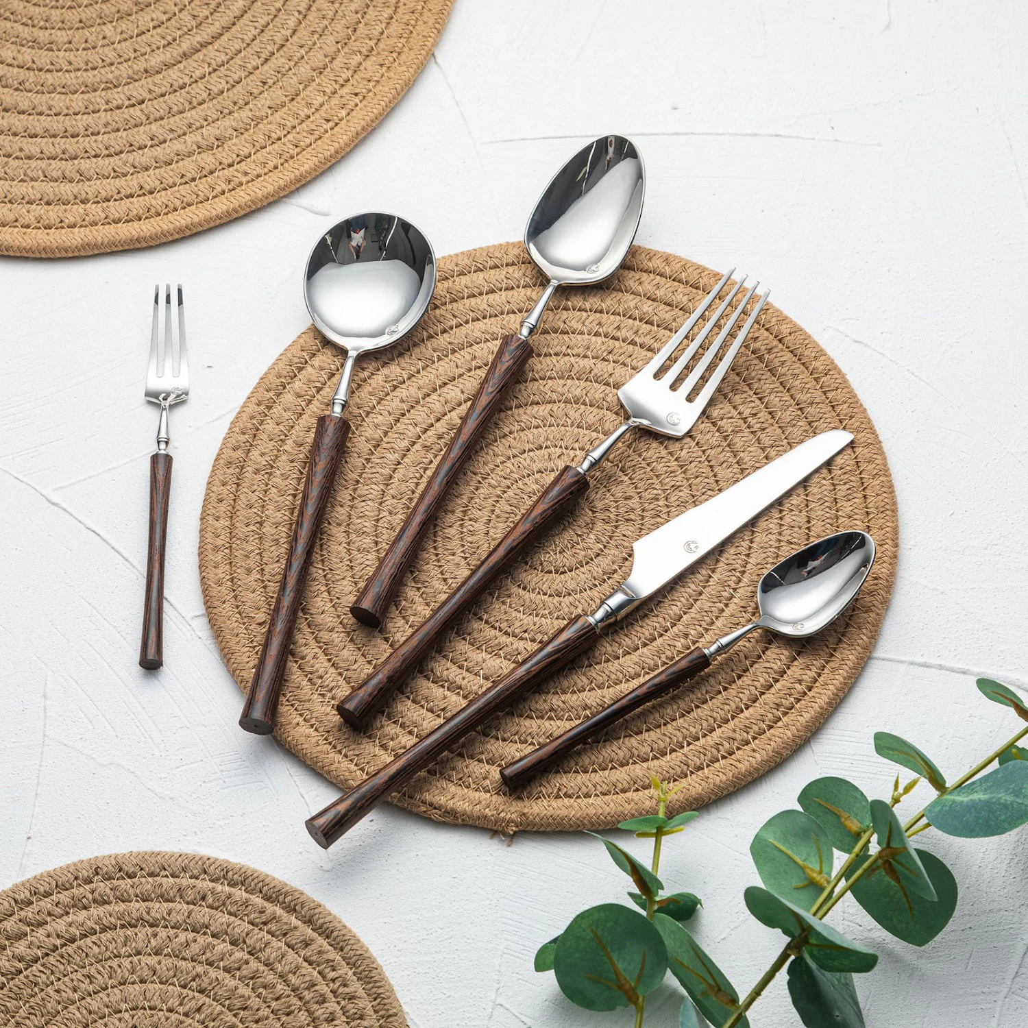 Bellagio Contoured Wood Cutlery Set Bellagio Contoured Wood Cutlery Set