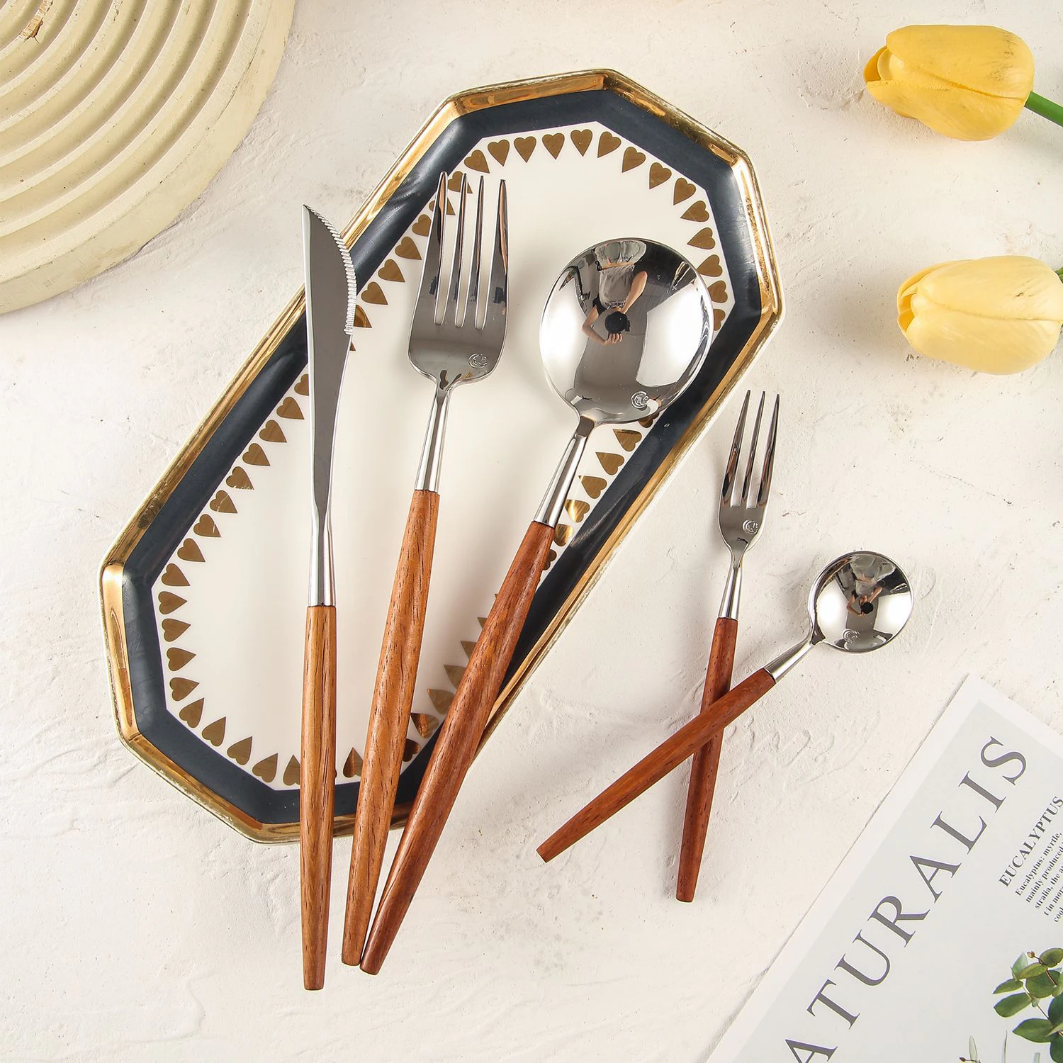 Nantes Tapered Wood Cutlery Set Nantes Tapered Wood Cutlery Set