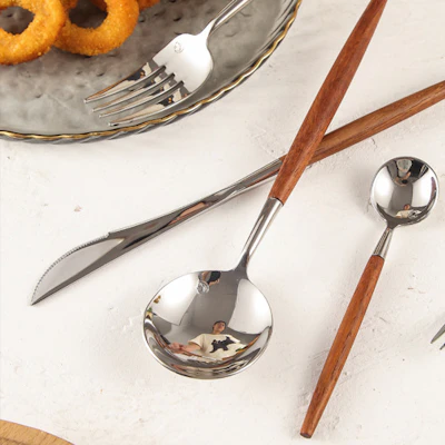 Nantes Tapered Wood Cutlery Set