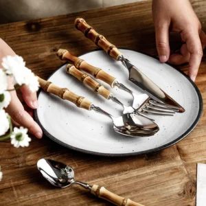 Nikko Sculpted Bamboo Cutlery Set