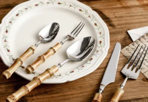 Nikko Sculpted Bamboo Cutlery Set