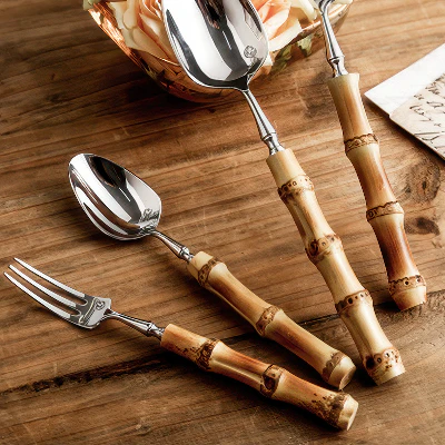 Nikko Sculpted Bamboo Cutlery Set